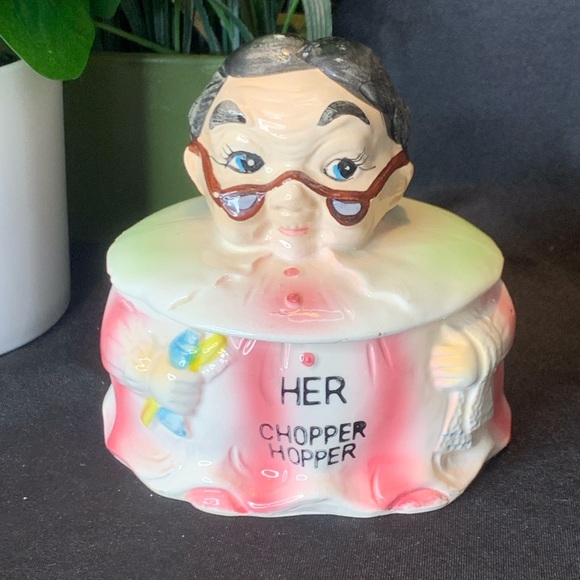 Storage & Organization Vintage Her Chopper Hopper Ceramic Novelty